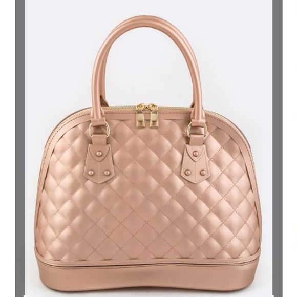 Handbags - Rose Gold Jelly Satchel Handbag